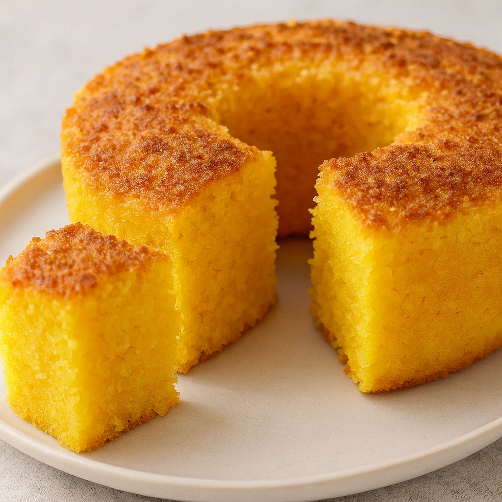 Bolo de Milho sem gl&uacute;ten e sem a&ccedil;&uacute;car